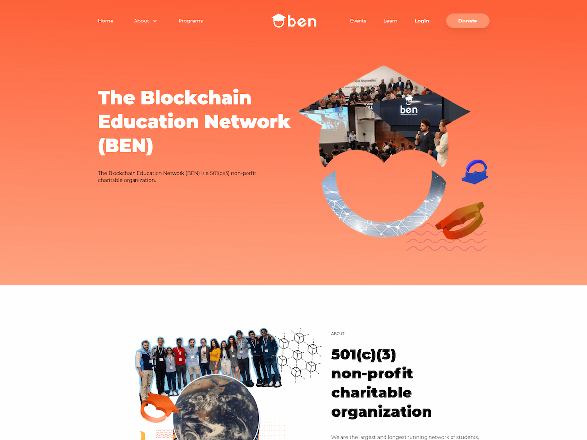 Additional desktop preview of Blockchain Education Network website